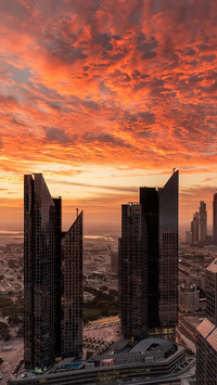 Zachód słońca nad Dubajem
