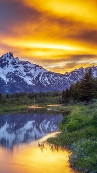 Zachód słońca nad górami Teton Range