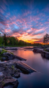 Zachód słońca nad rzeką Kiiminkijoki