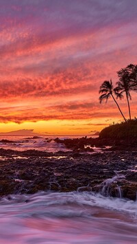 Zachód słońca nad wyspą Maui