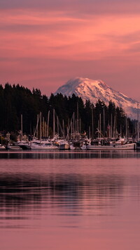 Zachód słońca nad zatoką Gig Harbor