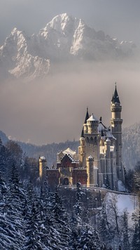 Zamek Neuschwanstein zimą