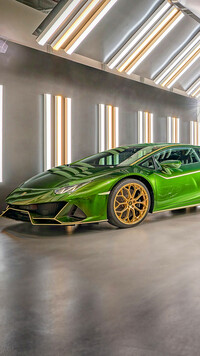 Zielone Lamborghini Huracan EVO