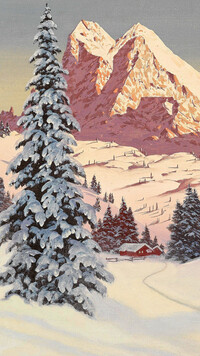 Zima w górach na obrazie Aloisa Arneggera