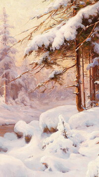 Zimowy las na obrazie Waltera Morasa