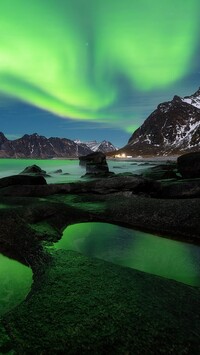 Zorza polarna w Norwegii