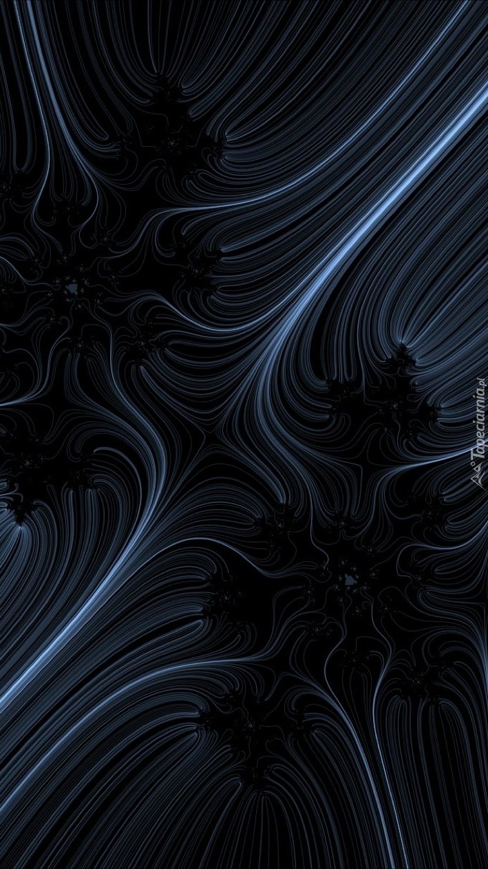 Abstrakcyjne niebieskie poszarpane linie na czarnym tle