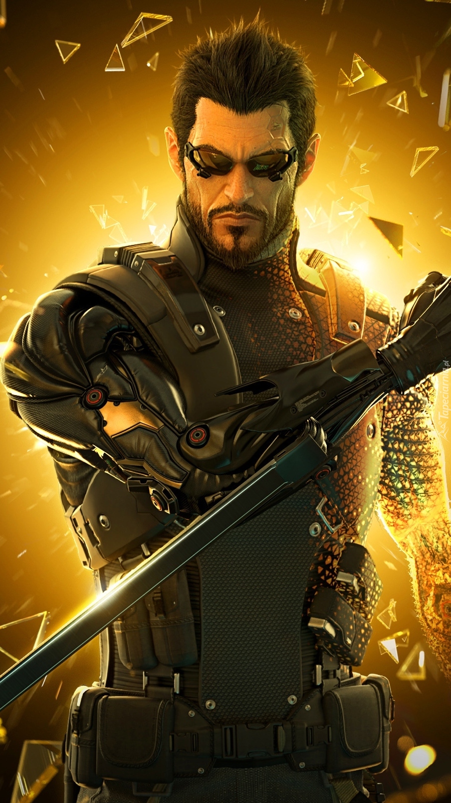 Adam Jensen z gry Deus Ex Bunt ludzkości