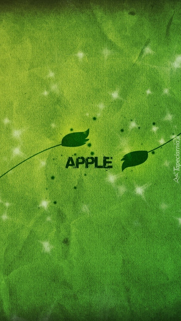 Apple na zielonym tle