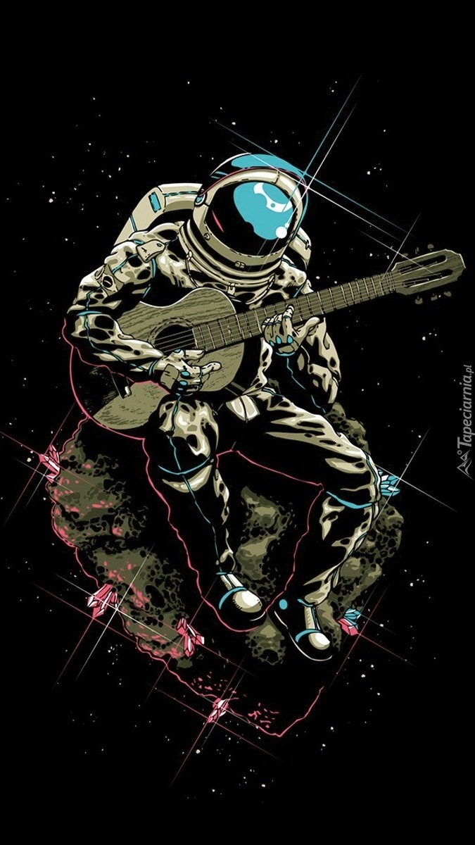 Astronauta z gitarą w kosmosie