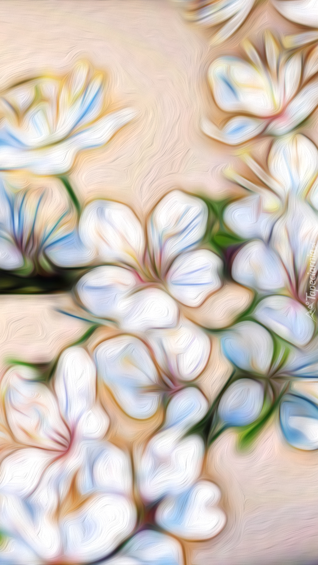 Białe kwiaty w grafice