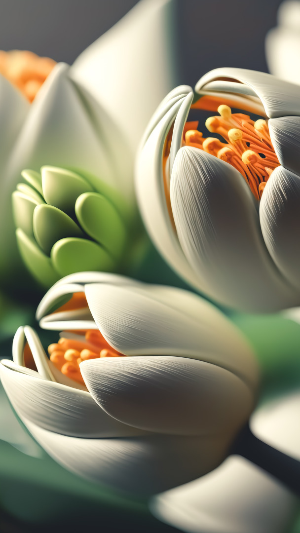 Białe tulipany w grafice 2D