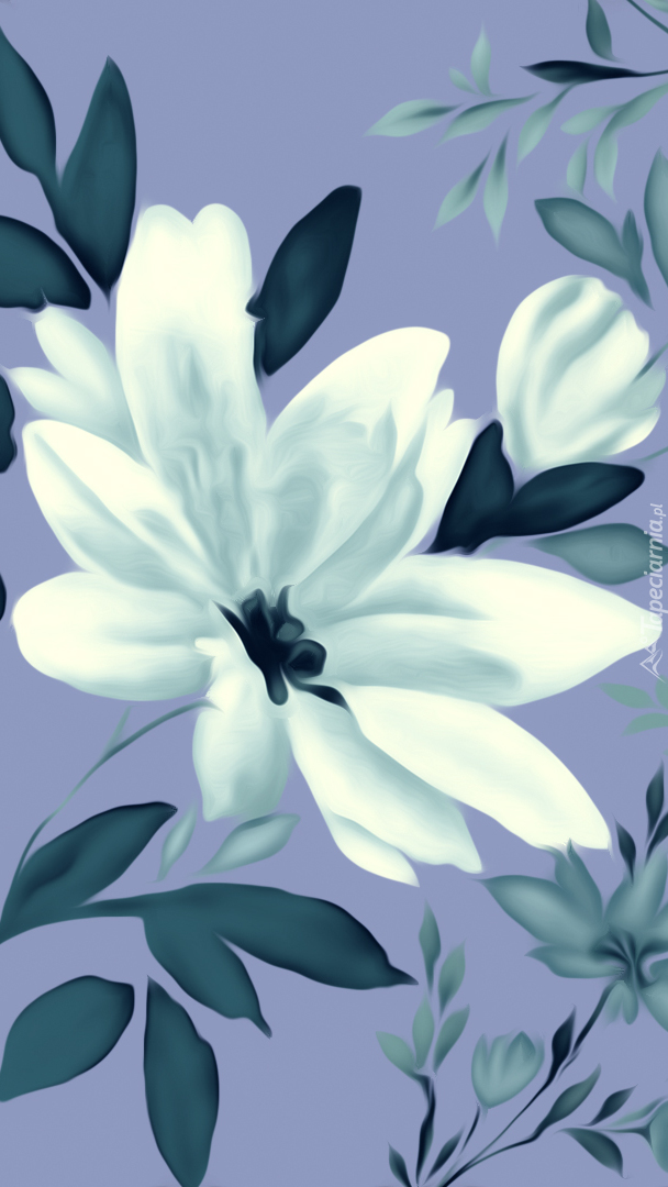 Biały kwiat w grafice