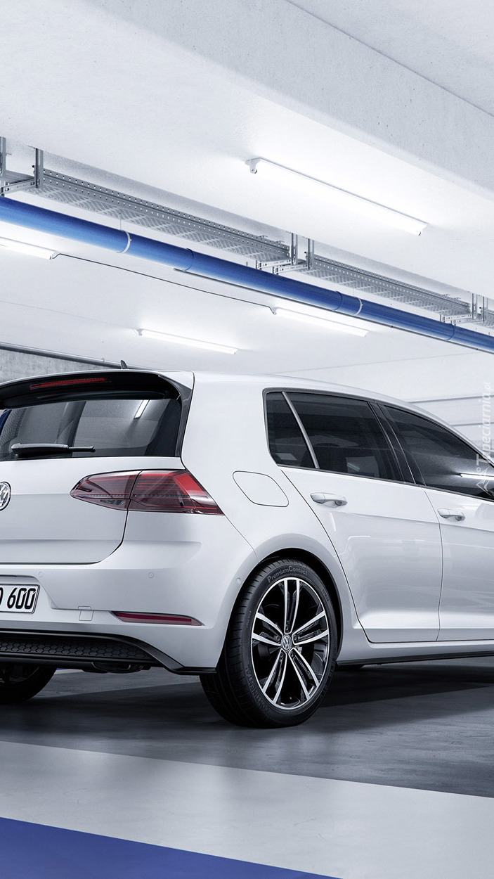 Biały Volkswagen Golf GTE 7 Tapeta na telefon