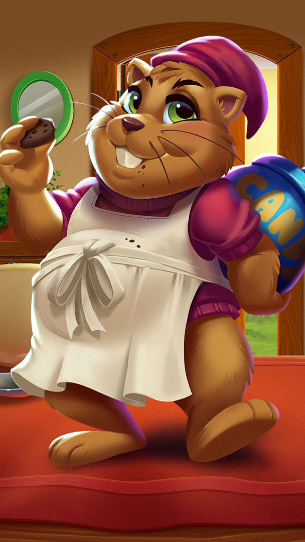 Bóbr jako kucharz z gry Farmerama