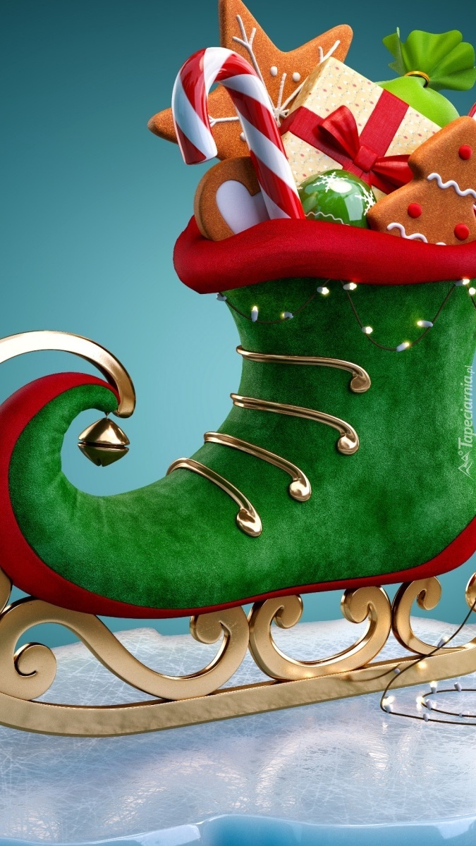 Bożonarodzeniowy but ze słodyczami