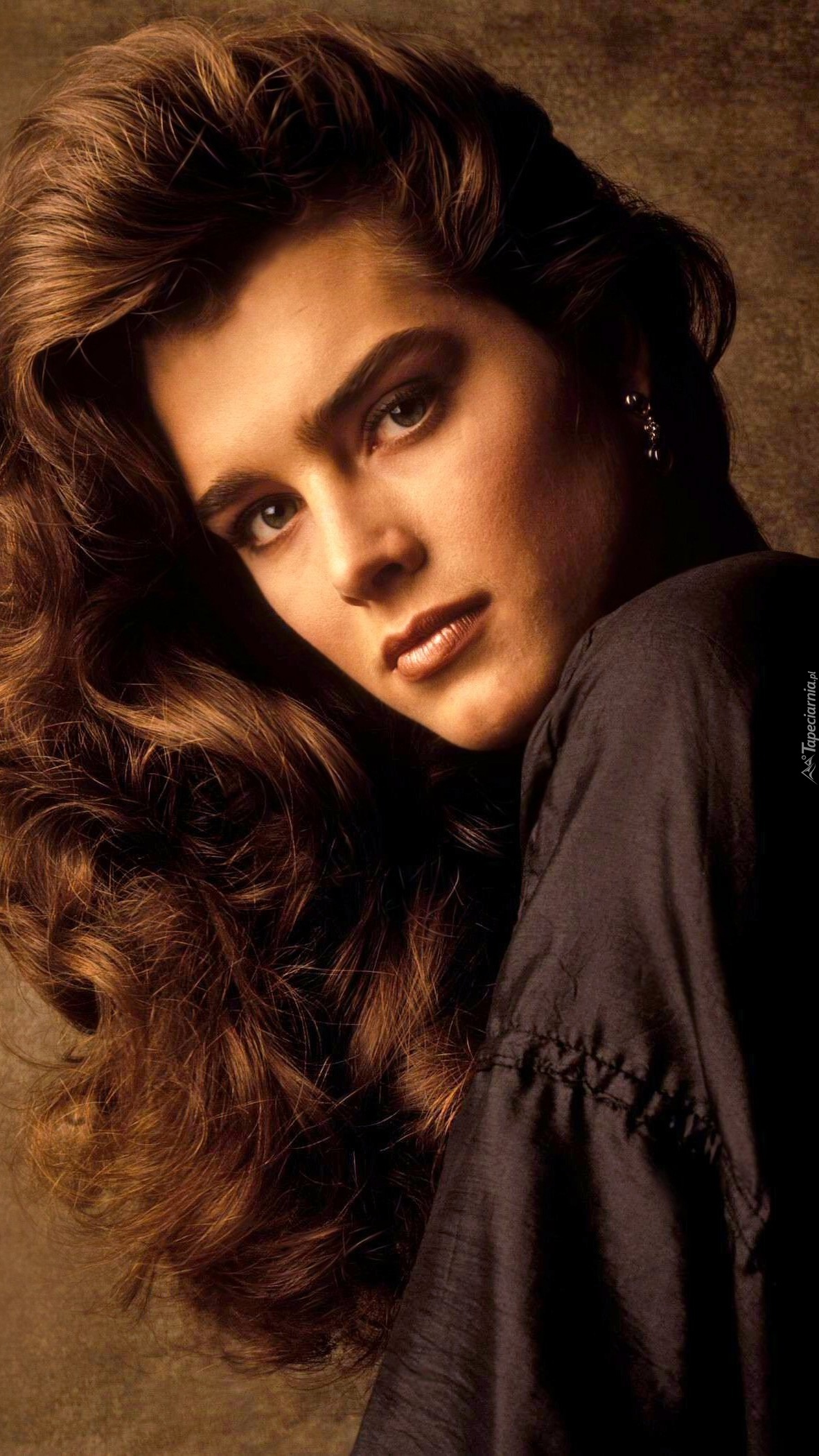 Brooke Shields z rozpuszczonymi włosami