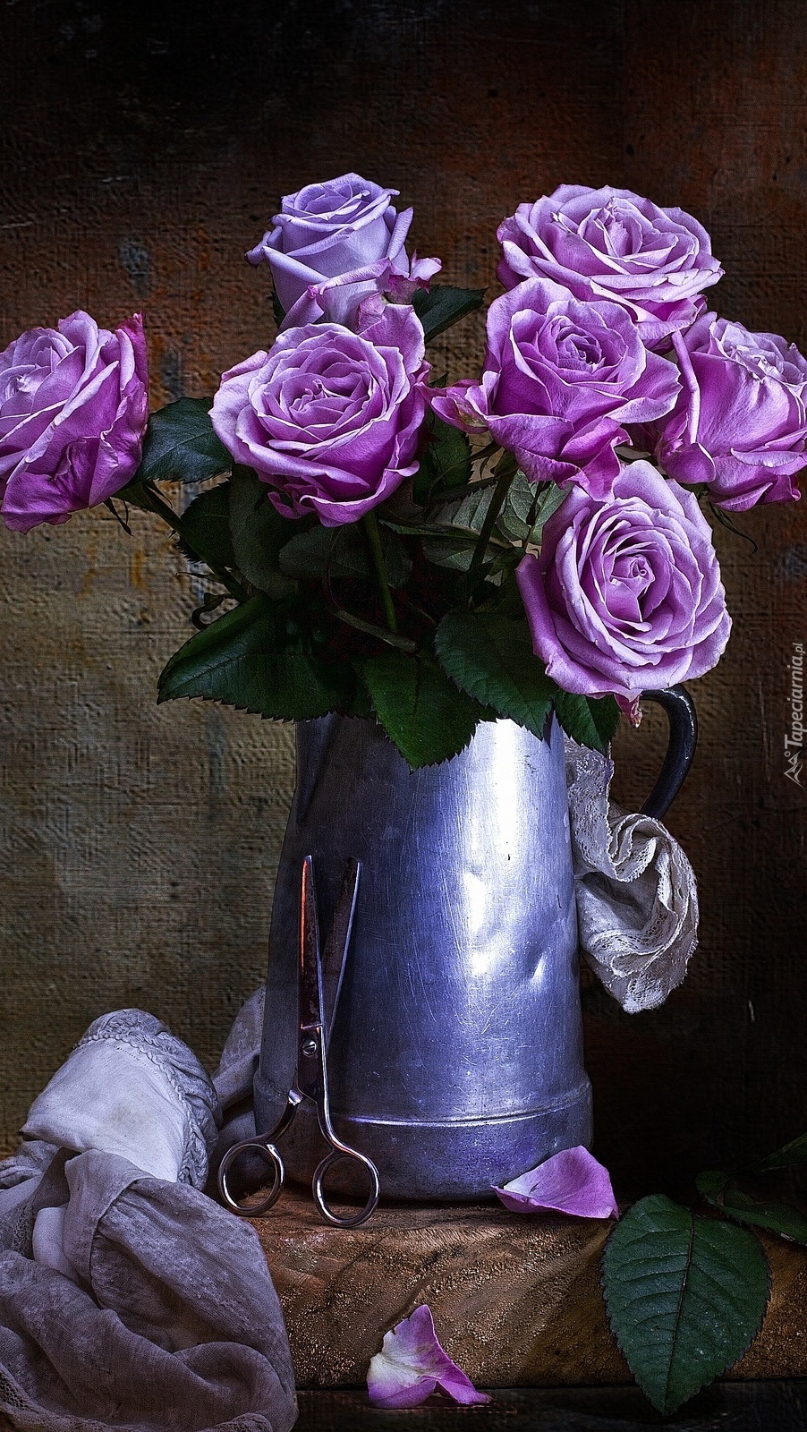 Bukiet fioletowych róż