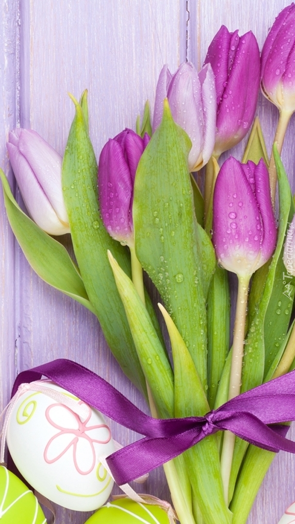 Bukiet tulipanów i pisanki