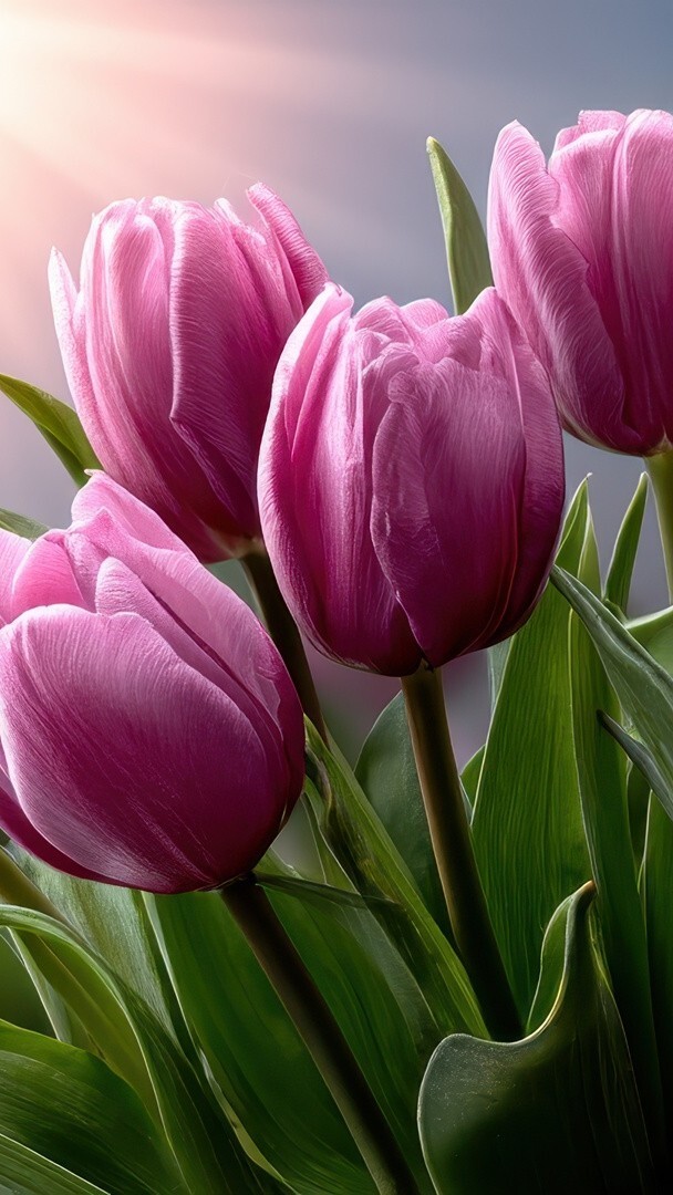 Ciemnoróżowe tulipany