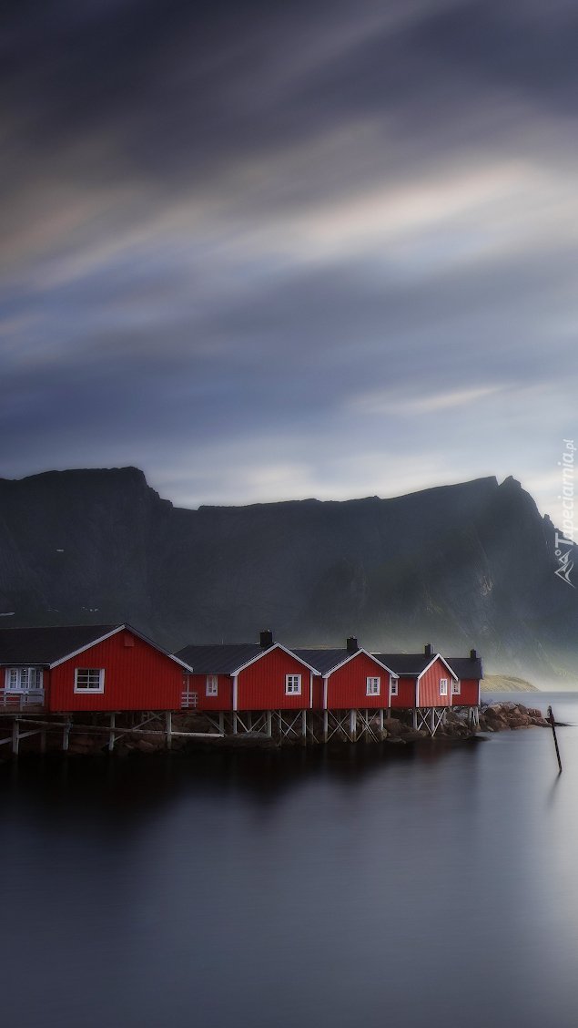 Czerwone domy nad morzem