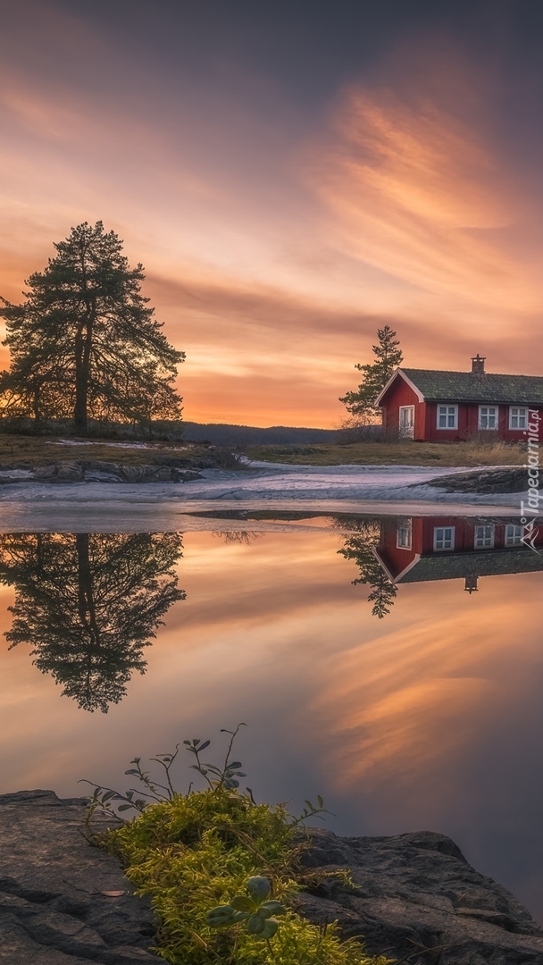 Czerwony dom nad jeziorem