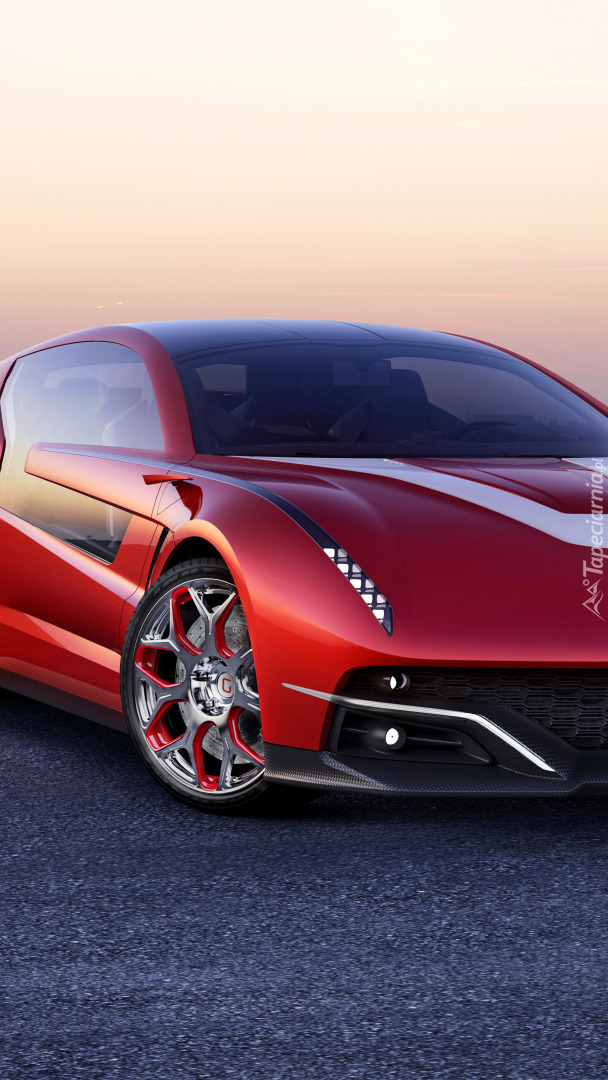 Czerwony Italdesign Giugiaro Brivido