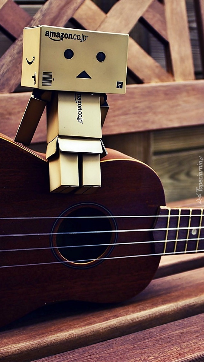 Danbo siedzi na gitarze