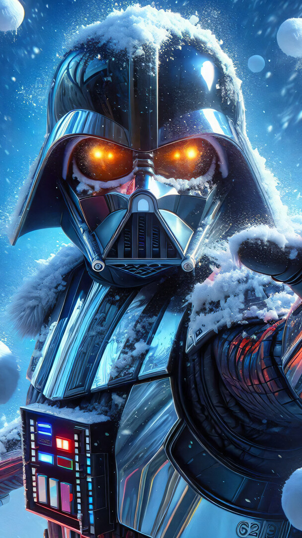Darth Vader w ośnieżonym hełmie