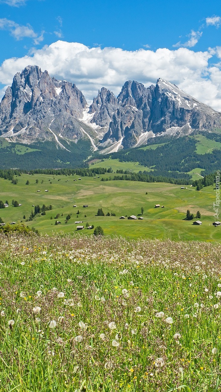 Dolina Val Gardena i góry Sassolungo