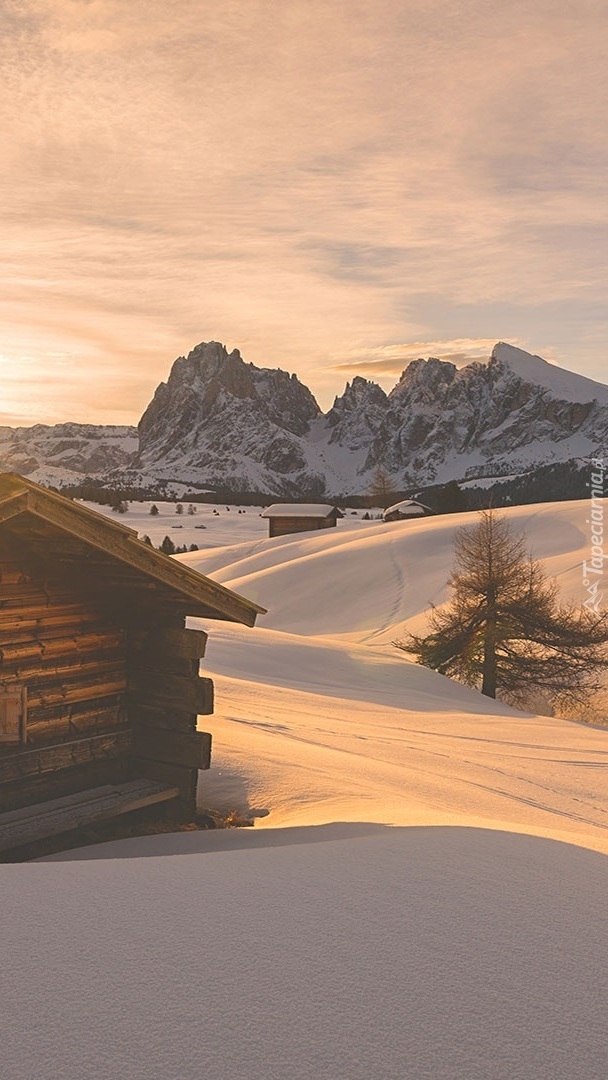 Dolina Val Gardena zimą