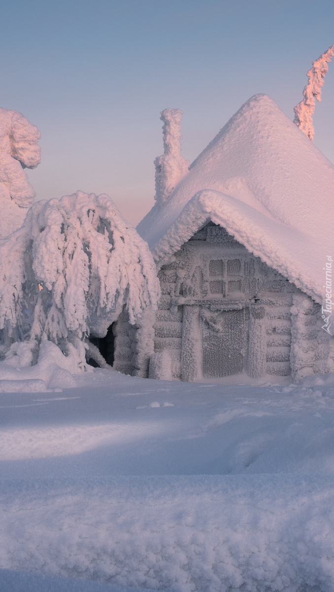 Dom pokryty śniegiem