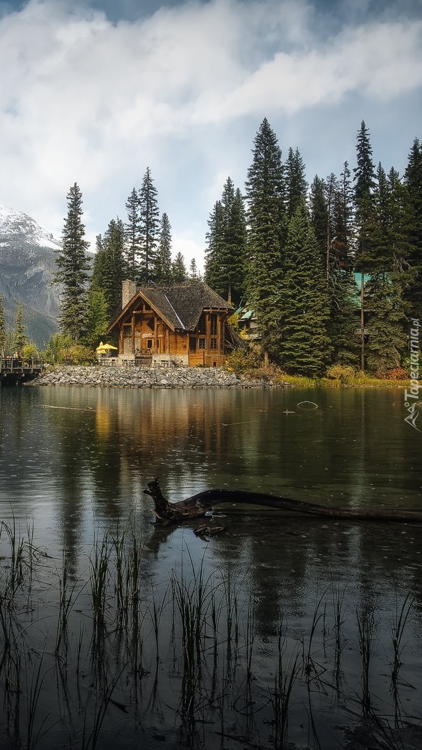 Domek pod lasem nad jeziorem Emerald Lake