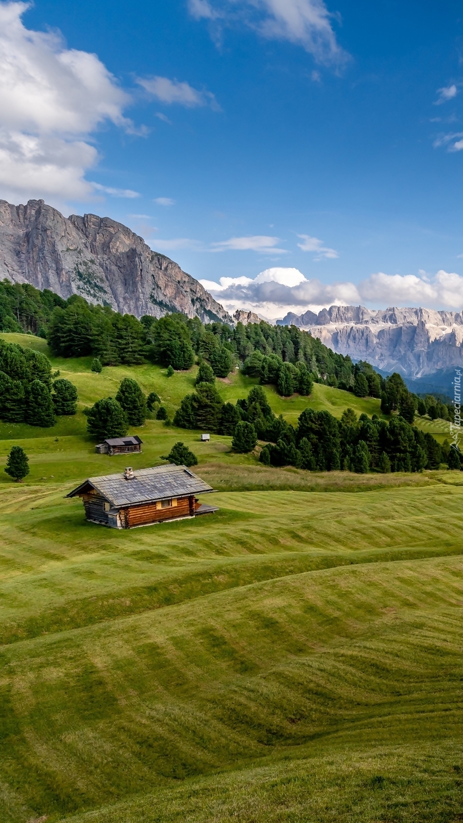 Domy w dolinie Val Gardena