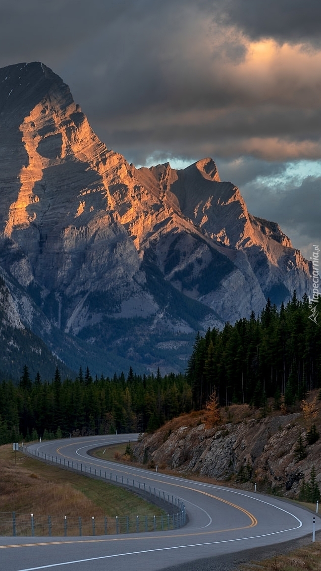 Droga w kierunku gór Canadian Rockies