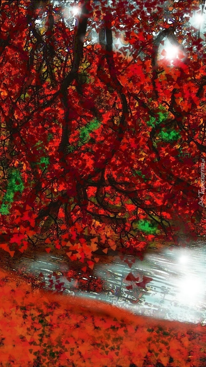 Drzewo o czerwonych liściach