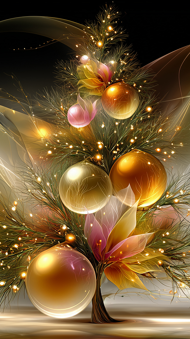 Duże i małe kolorowe bombki na choince