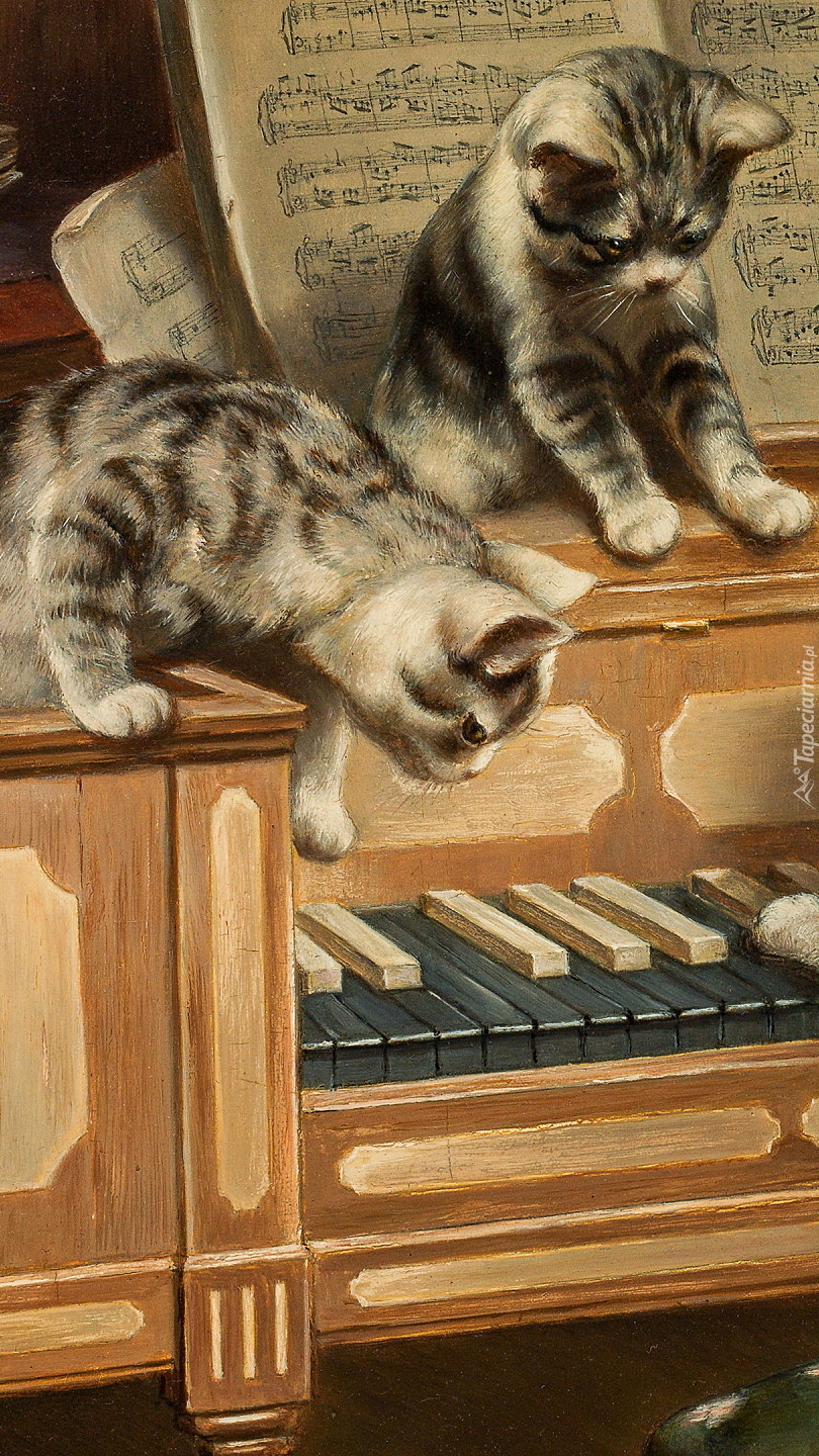 Dwa kotki na pianinie