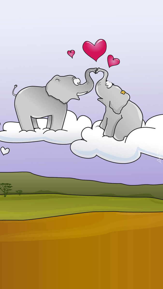 Dwa zakochane słonie