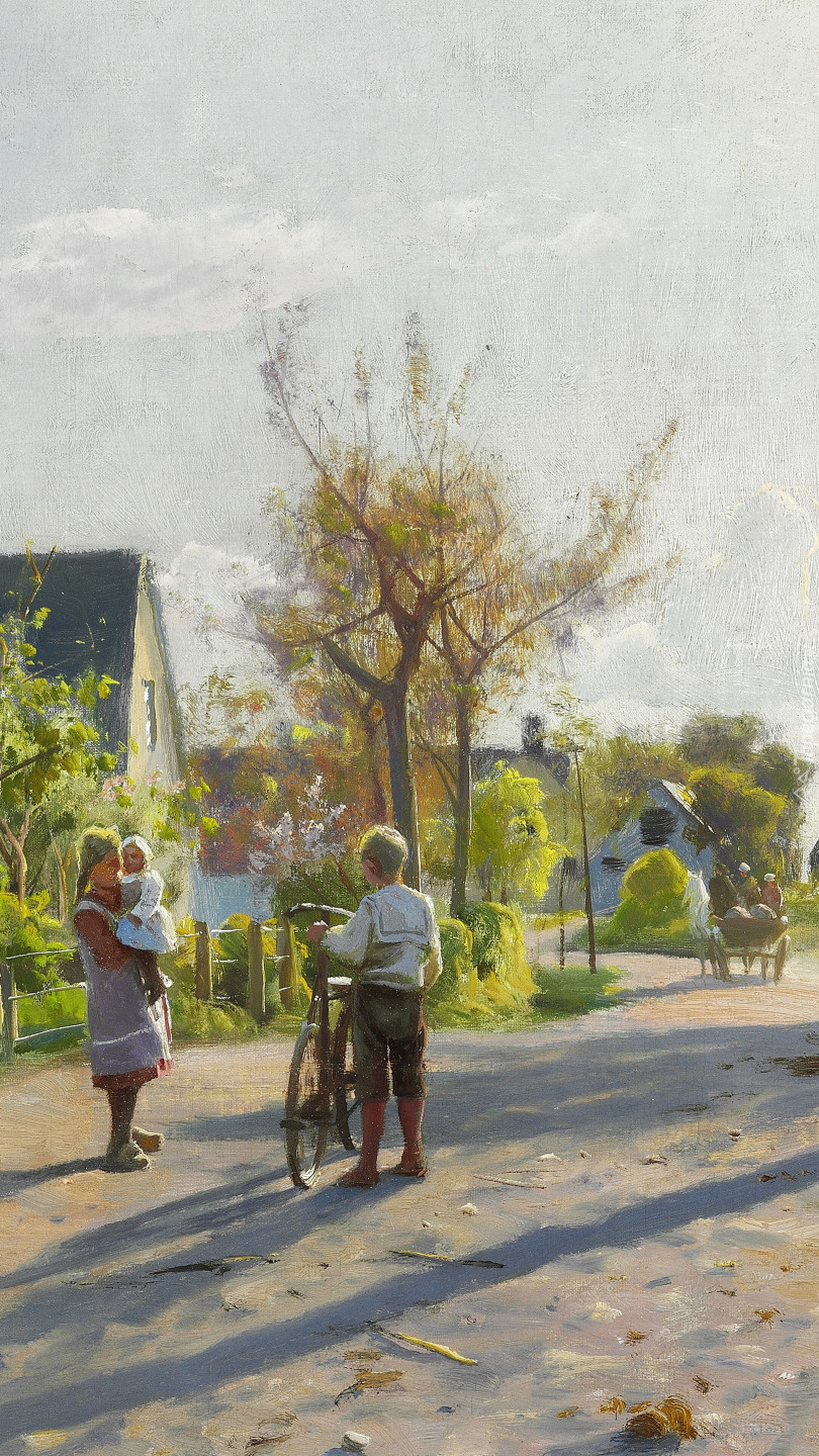 Dzieci na wiejskiej drodze