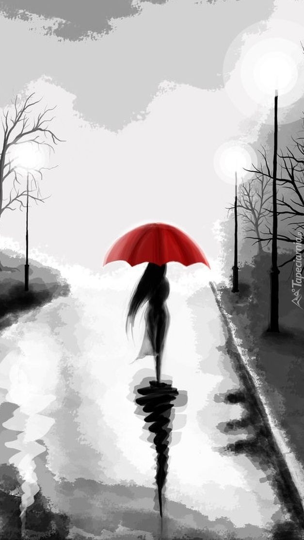 Dziewczyna z czerwonym parasolem