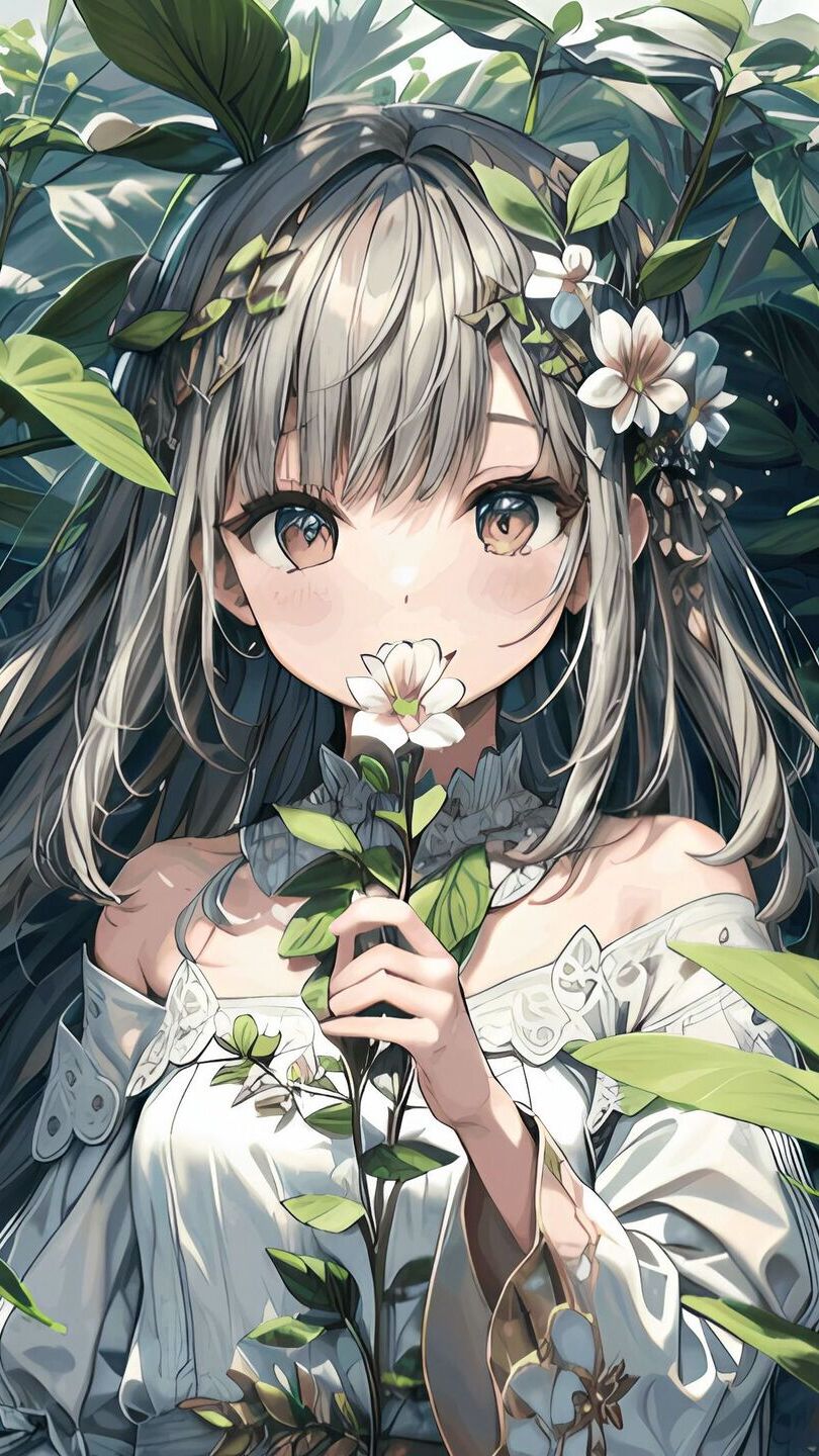 Dziewczyna z kwiatkiem w dłoni