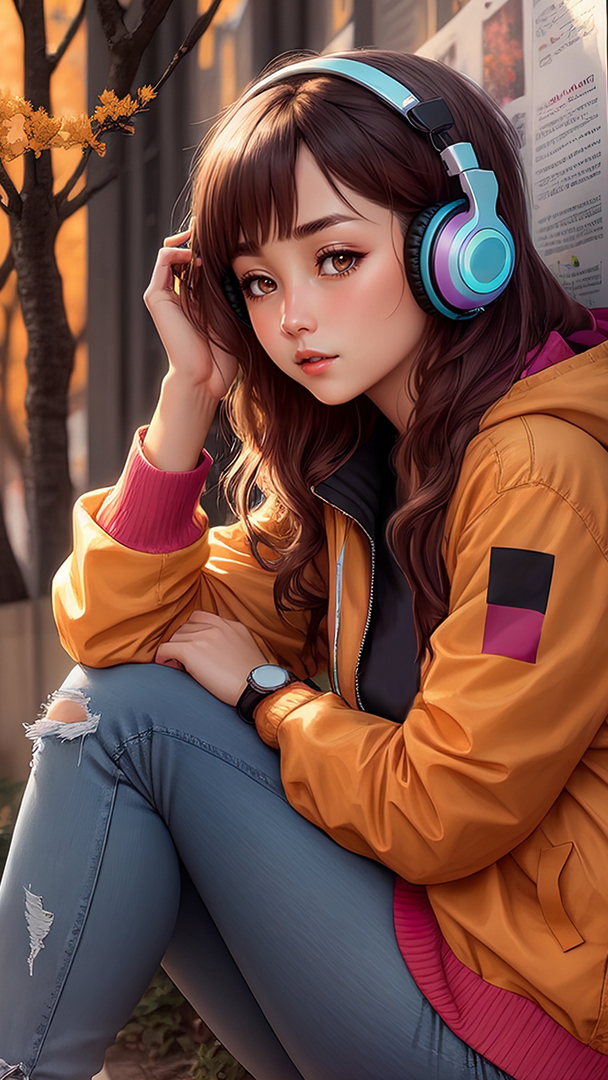 Dziewczyna ze słuchawkami