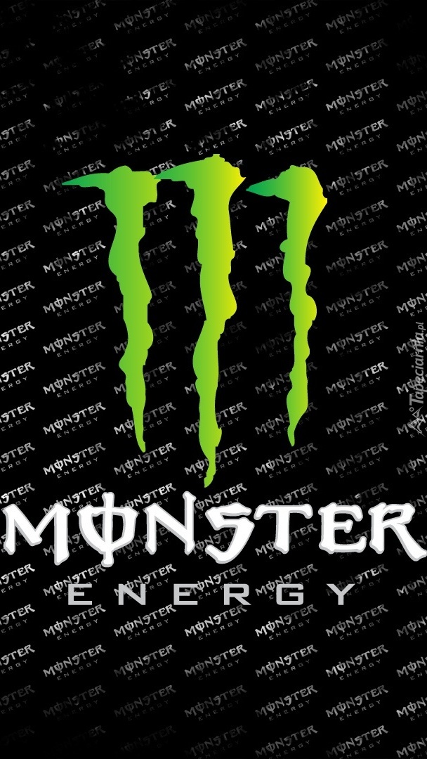 Dziwne zielone logo Monster Energy