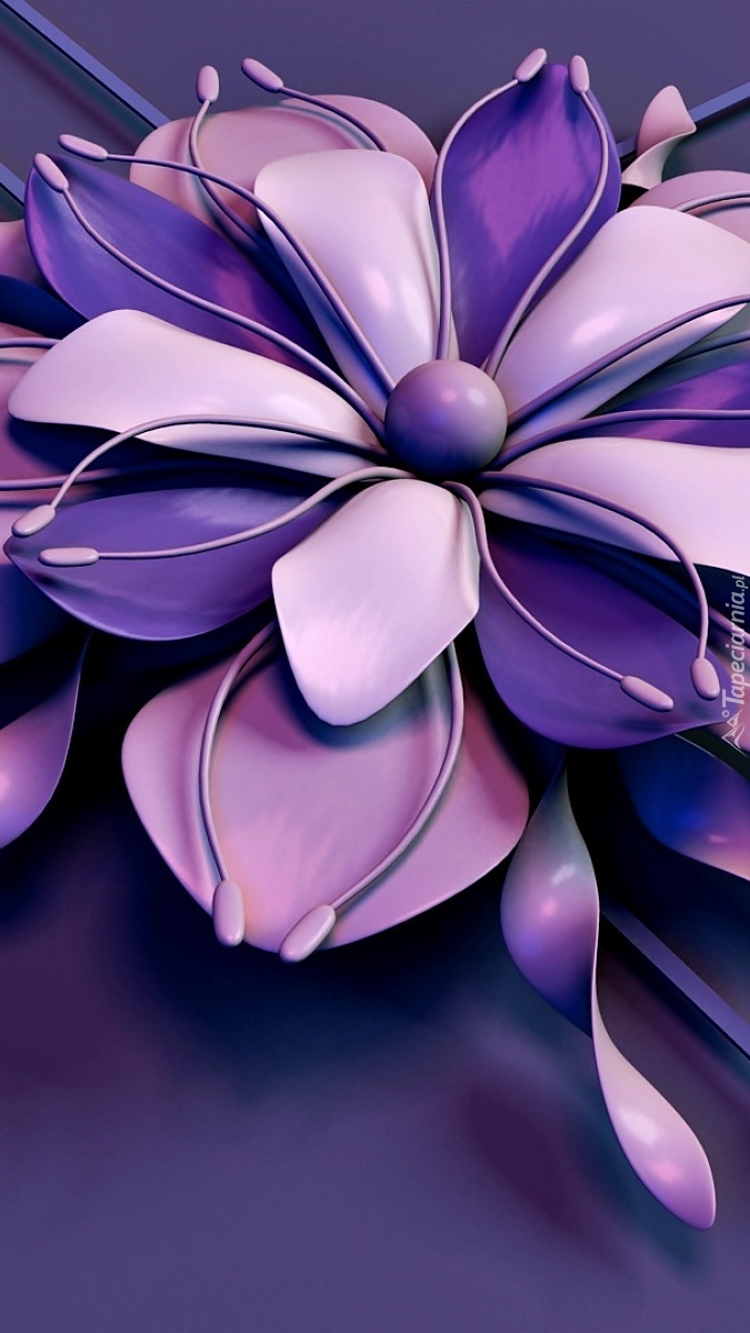 Fioletowy kwiat w grafice