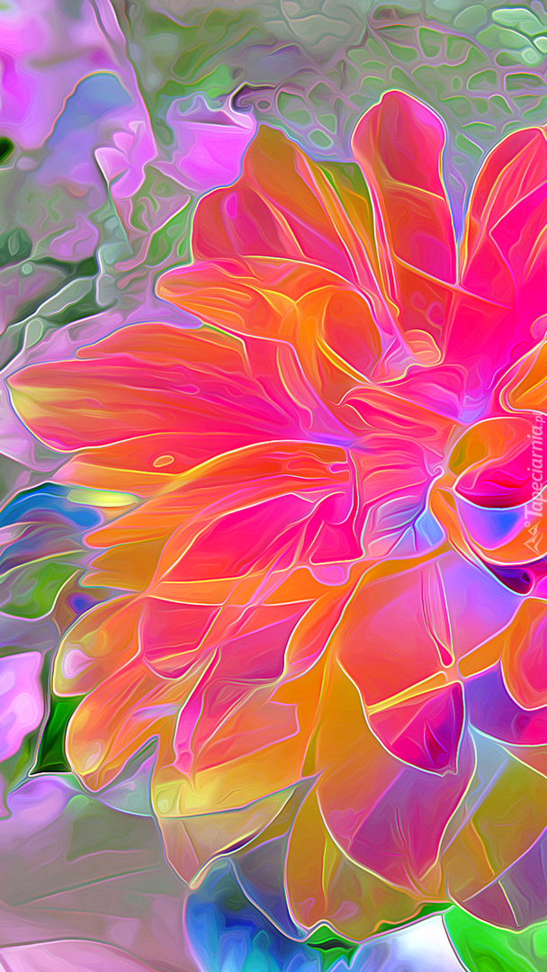 Fractalius z kolorowymi kwiatami