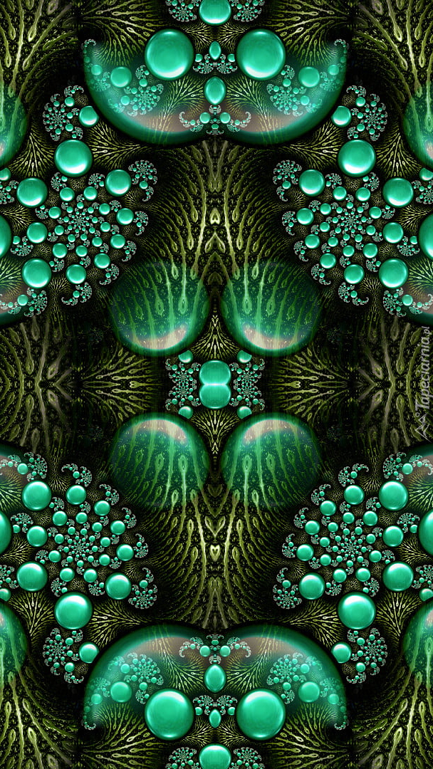 Fraktal z zielonym wzorem