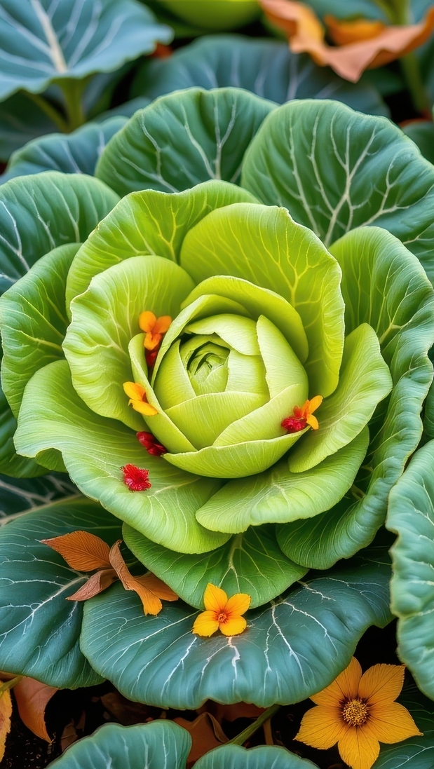 Główka zielonej kapusty