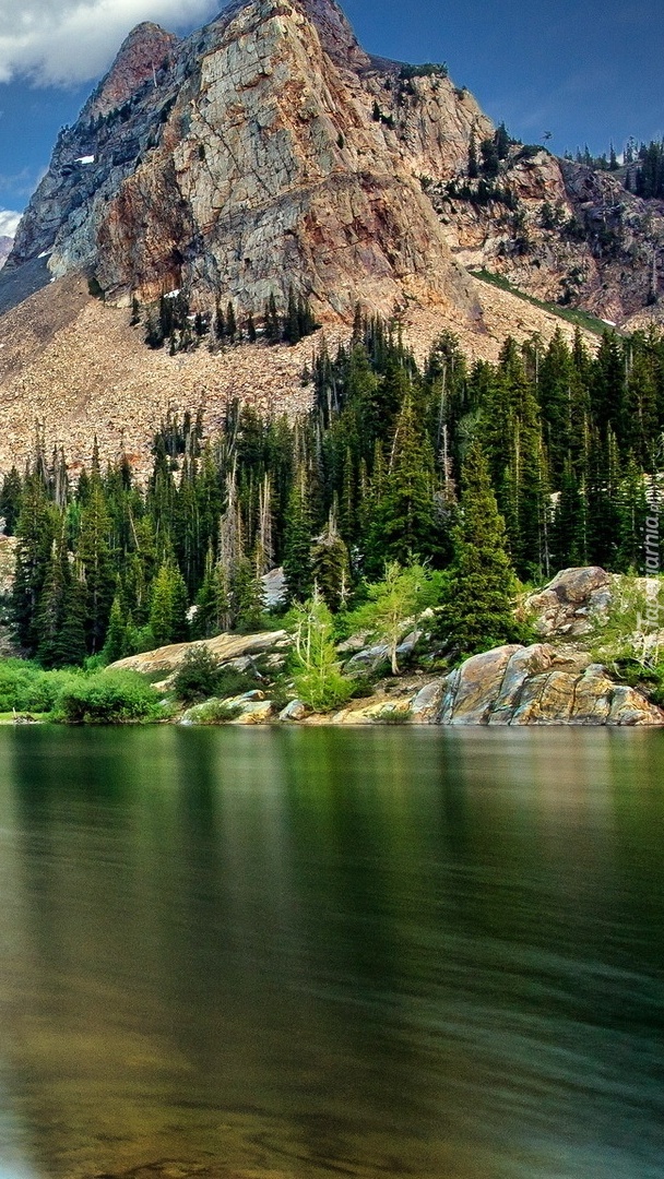 Górski krajobraz z jeziorem
