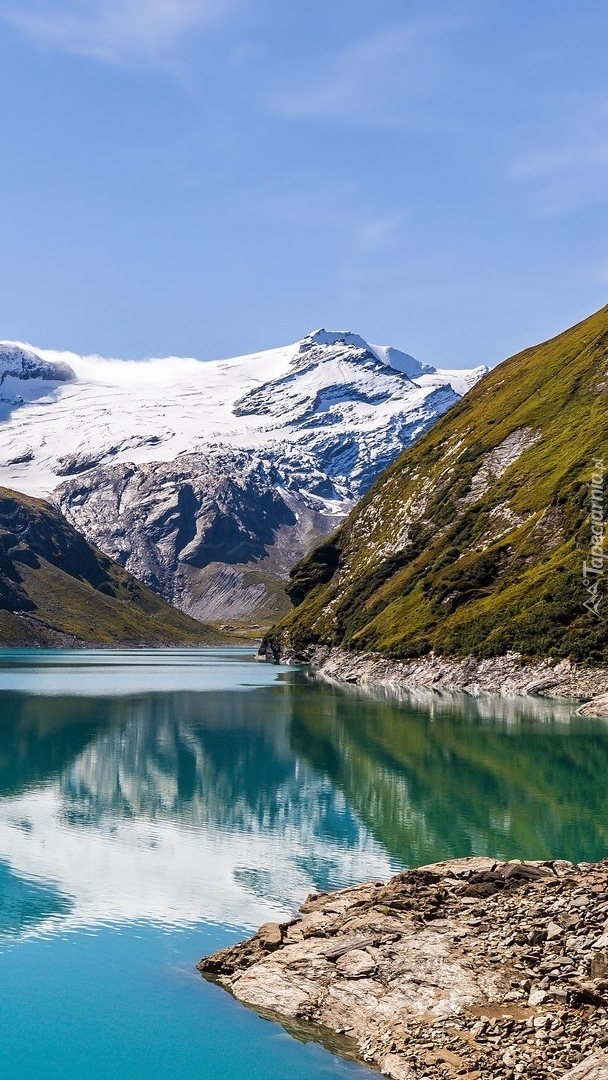 Góry Hohen Tauern i jezioro Stausee Mooserboden